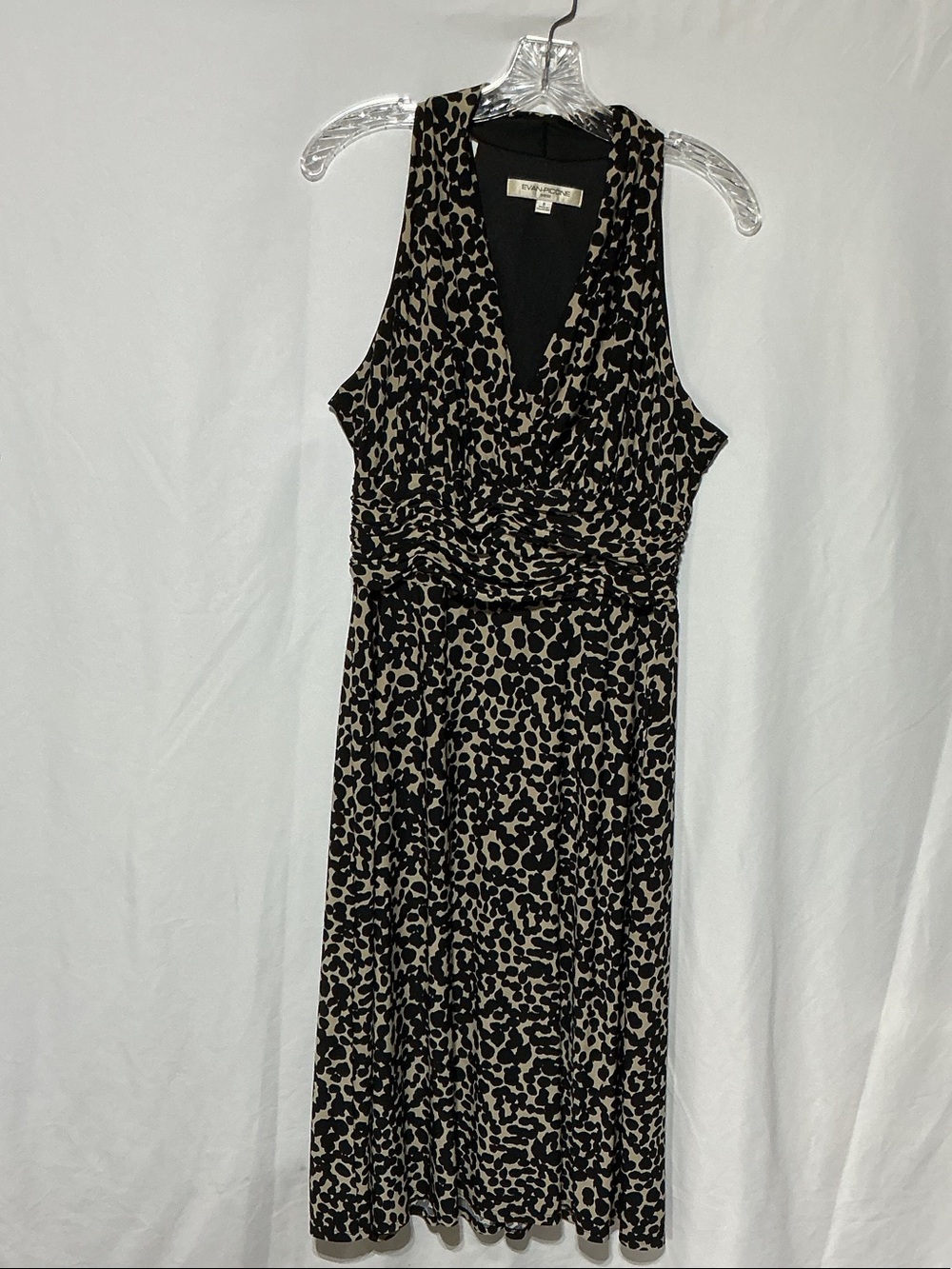 Evan Picone Animal Print MIDI Jersey Dress Sz 8